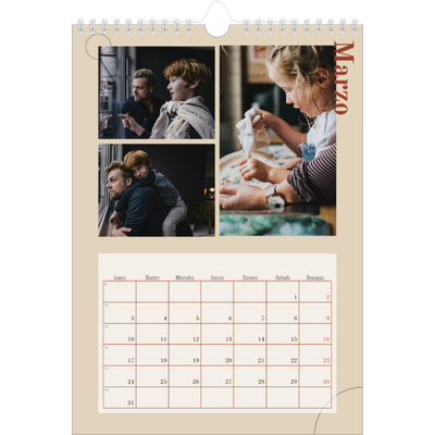 Calendario personalizado A4 — Texto asimétrico [Marzo]