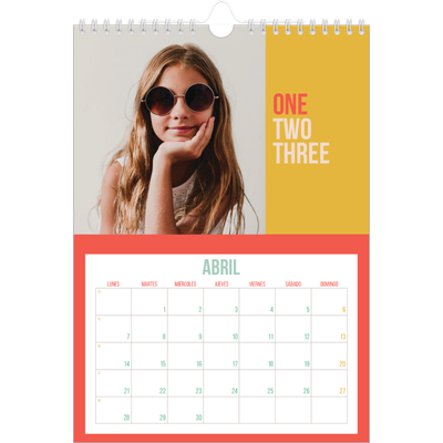 Calendario personalizado A4 — Brillante y bonito [Abril]