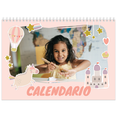 Calendario personalizado doble A4 — Unicornio arcoíris [portada]