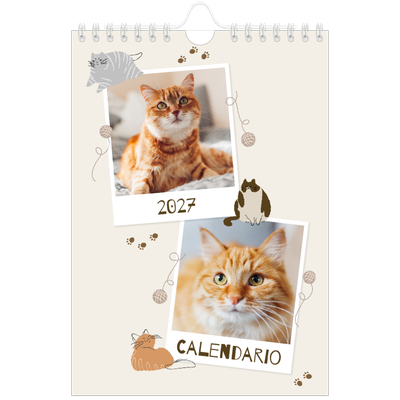 Calendario personalizado A5 — Gatito juguetón [portada]