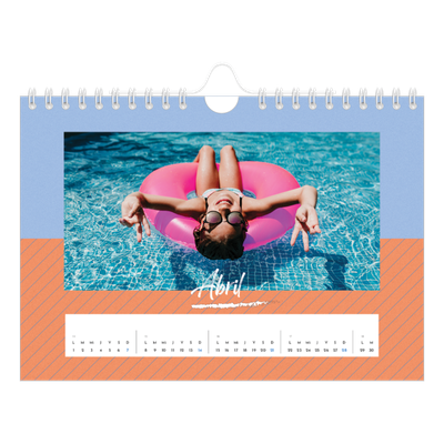Calendario personalizado A5 — Color y patrón [Abril]