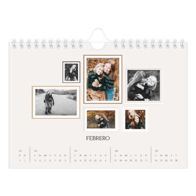 Calendario personalizado A5 — Galería de fotos de pared [Febrero]