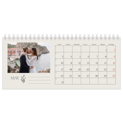 Calendarios de mesa — Iniciales en flor [Mayo]