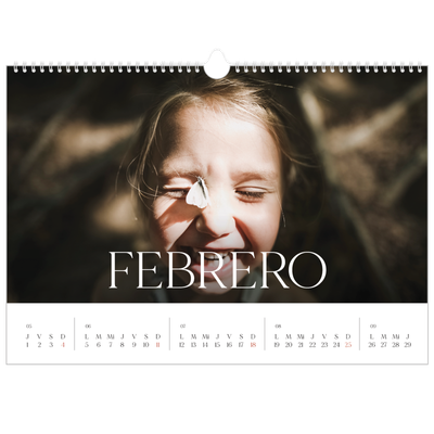 Calendario A3 horizontal — Doce grandes meses [Febrero]