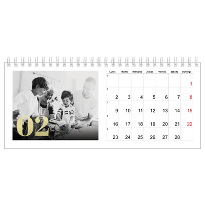 Calendarios de mesa — Números grandes de purpurina [Febrero]