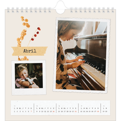 Calendarios Cuadrados — Scrapbook vintage [Abril]