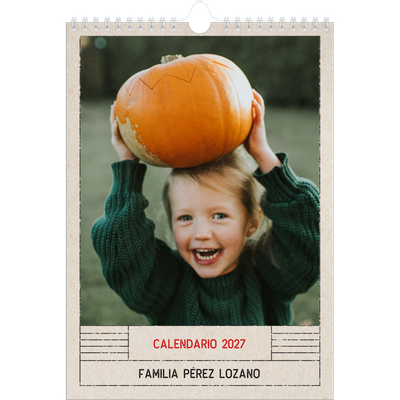 Calendario personalizado A4 — Efecto de sello craft [portada]