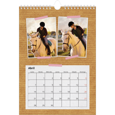 Calendario personalizado A4 — Cinta adhesiva craft [Abril]