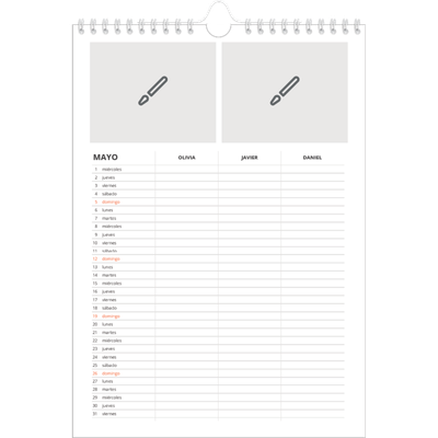 Planificadores familiares A4 — Diseña tu producto - Familia de 3 [portada]