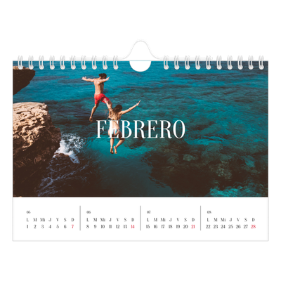 Calendario personalizado A5 — Escapada infinita [Febrero]