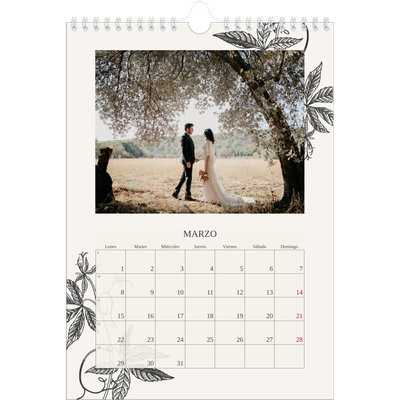 Calendario personalizado A4 — Tinta y hiedra [Marzo]