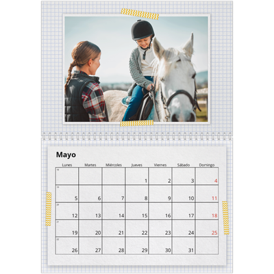 Calendario personalizado doble A4 — Cinta adhesiva craft [portada]