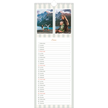 Calendario de cocina (15 x 40 cm) — Letras y rayas