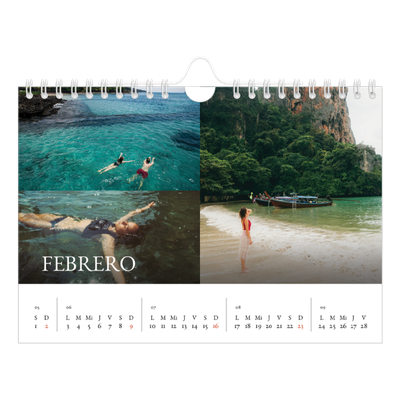 Calendario personalizado A5 — Serif sencillo [Febrero]