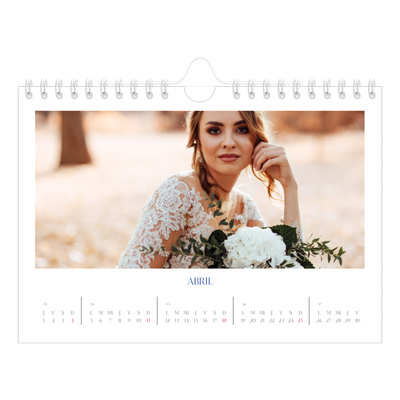 Calendario personalizado A5 — Clásico cobalto [Abril]