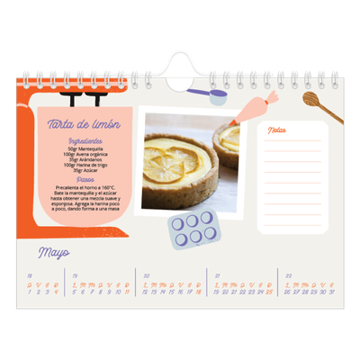 Calendario personalizado A5 — Año en recetas [portada]