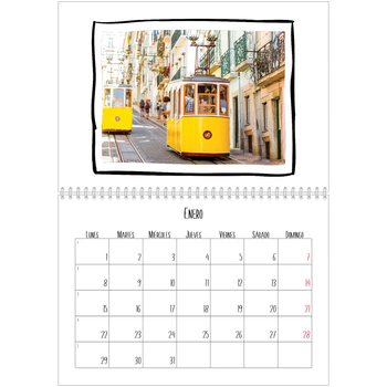 Calendario personalizado A4 doble — Momentos en retro