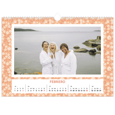 Calendario A3 horizontal — Floreciendo [Febrero]