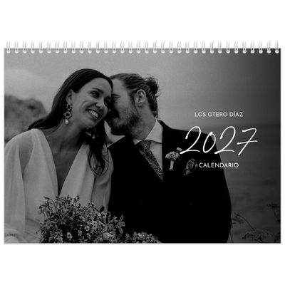 Calendario personalizado doble A4 — Escritura elegante [portada]
