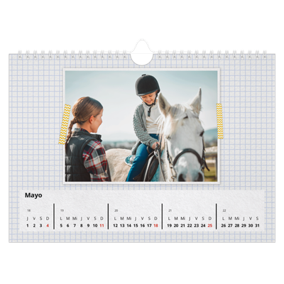 Calendario A4 horizontal — Cinta adhesiva craft [portada]