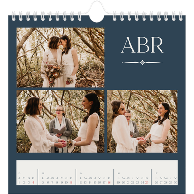 Calendarios Cuadrados — Pizarra y caligrafía [Abril]