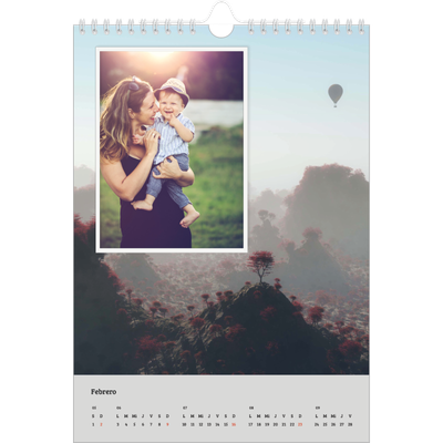 Calendario personalizado A4 — Cuatro estaciones [Febrero]