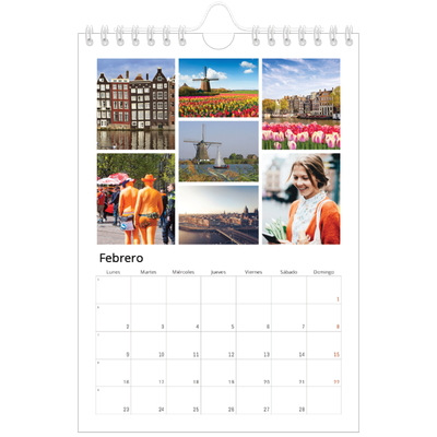 Calendario personalizado A5 — Estructura [Febrero]