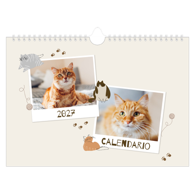 Calendario A4 horizontal — Gatito juguetón [portada]