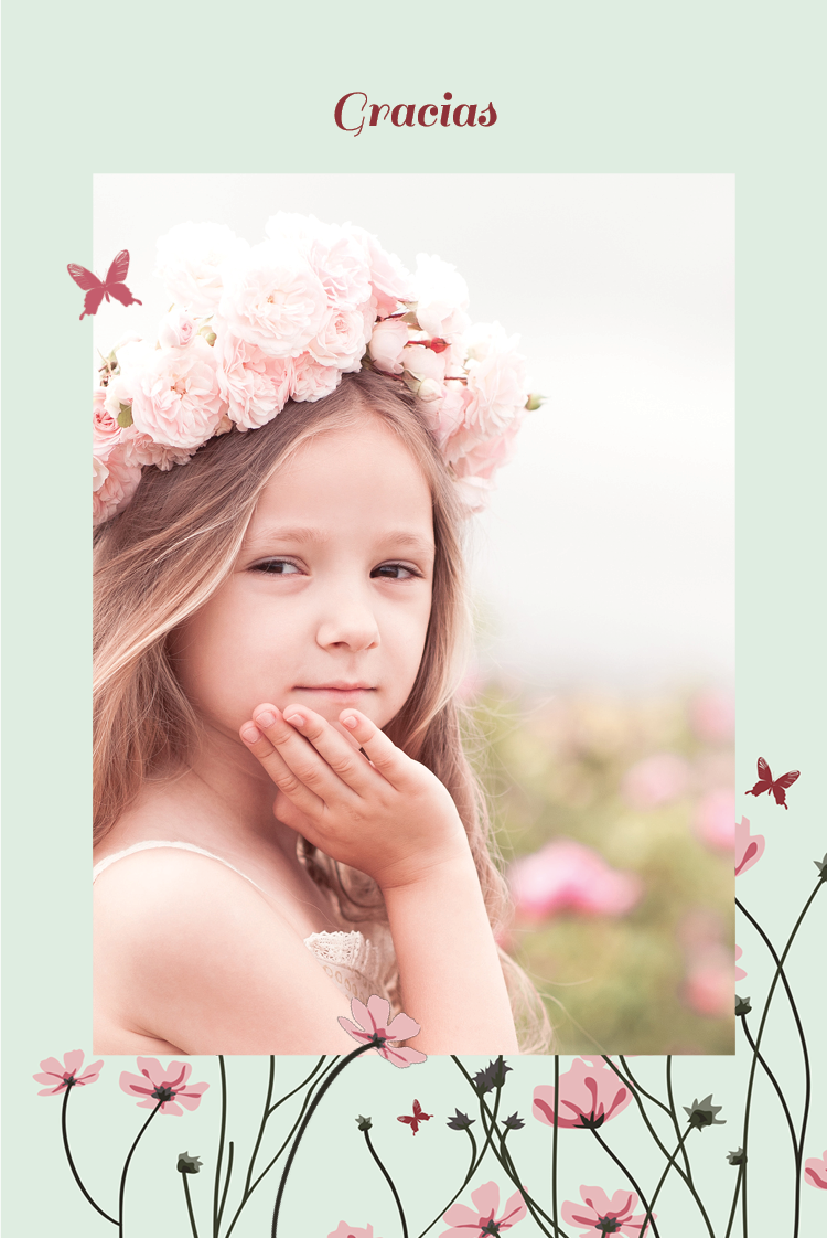 Tarjetas de agradecimiento — Mariposas y flores