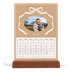Calendario de mesa con base de madera - vertical  — Papel kraft y lazo [Febrero]