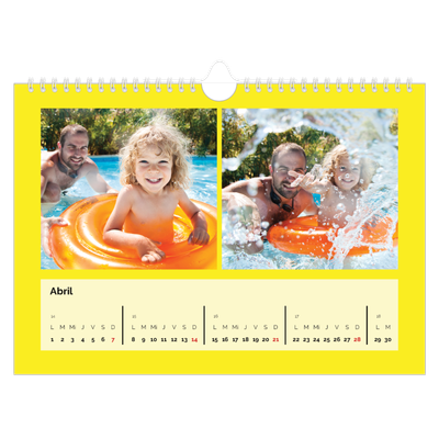 Calendario A4 horizontal — Brillante y llamativo [Abril]