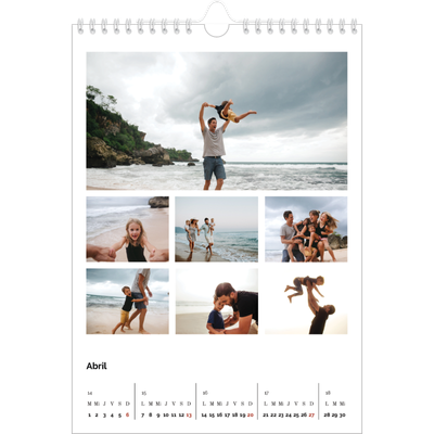 Calendario personalizado A4 — Cuadrícula de imagen [Abril]