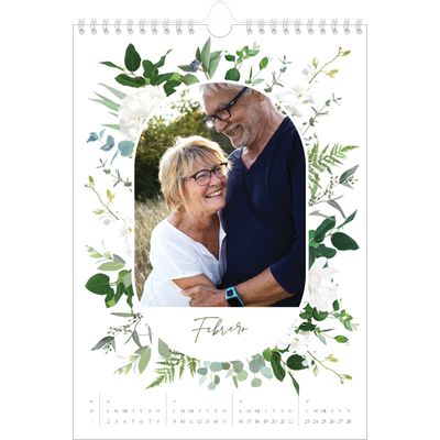 Calendario personalizado A4 — Flores tradicionales [Febrero]