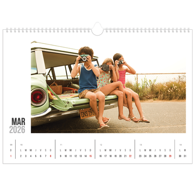 Calendario A3 horizontal — Texto abreviado [Marzo]