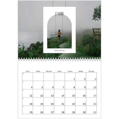 Calendario personalizado doble A4 — El arco abierto [Enero]