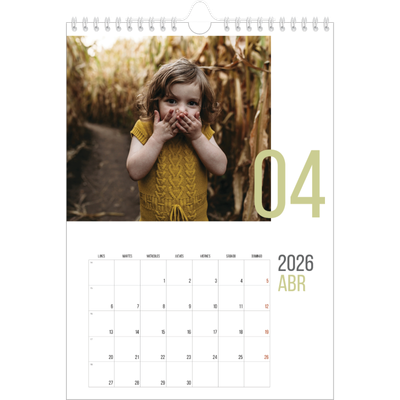 Calendario personalizado A4 — Meses numerados [Abril]