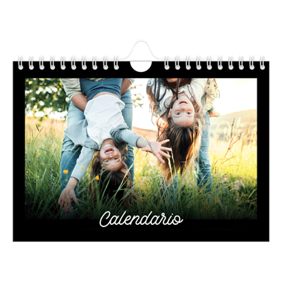 Calendario personalizado A5 — Negro minimalista [portada]