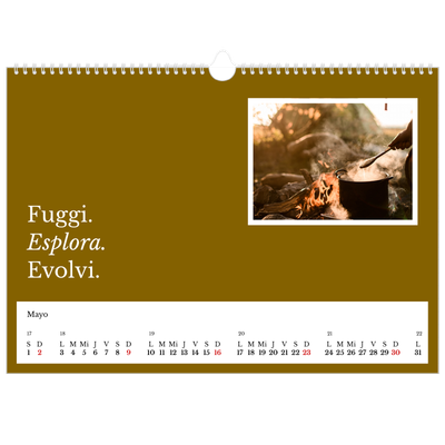 Calendario A3 horizontal — Tierra editorial [Mayo]