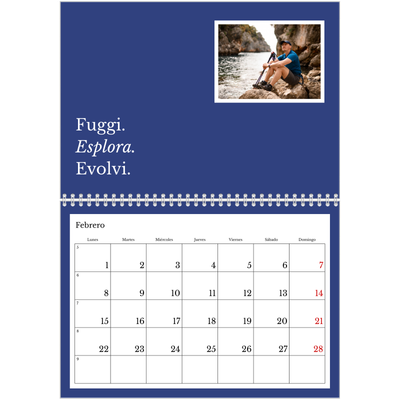 Calendario personalizado doble A4 — Tierra editorial [Febrero]