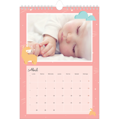 Calendario personalizado A4 — Animalitos [Abril]