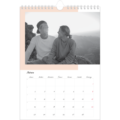 Calendario personalizado A4 — Pantallas de color [Febrero]