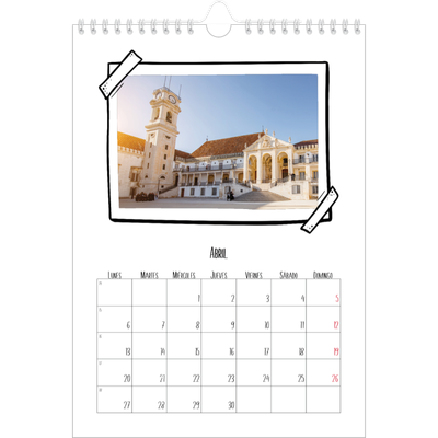 Calendario personalizado A4 — Momentos en retro [Abril]
