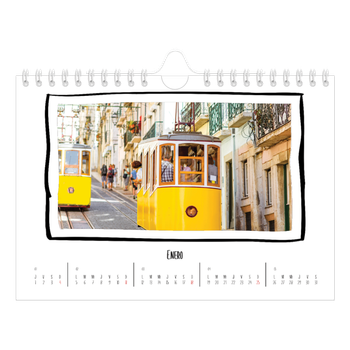 Calendario personalizado A5 horizontal — Momentos en retro