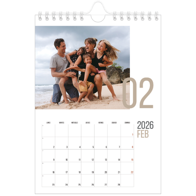 Calendario personalizado A5 — Meses numerados [Febrero]