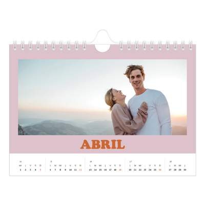 Calendario personalizado A5 — Marcos retro [Abril]