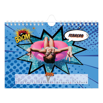 Calendario personalizado A5 — Libro de cómics [Febrero]