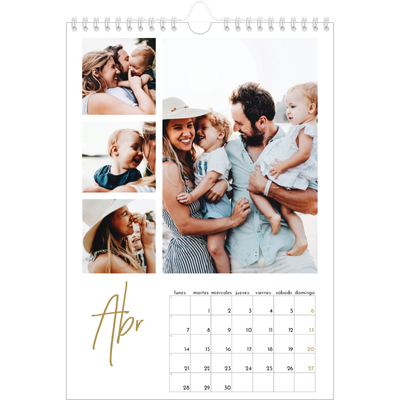 Calendario personalizado A4 — Texto en garabatos [Abril]