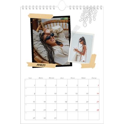 Calendario personalizado A4 — Scrapbook con estilo [Marzo]