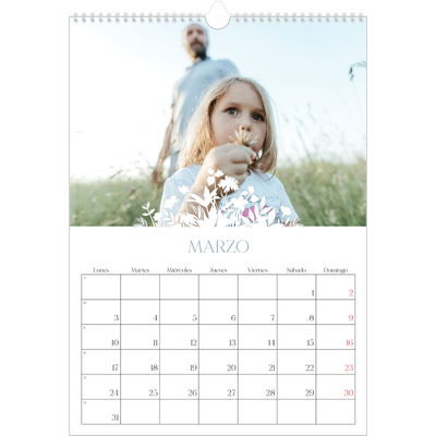 Calendarios A3 — Motivo floral [Marzo]