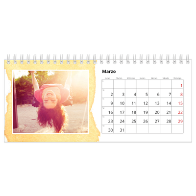Calendarios de mesa — Fondos de acuarela [Marzo]